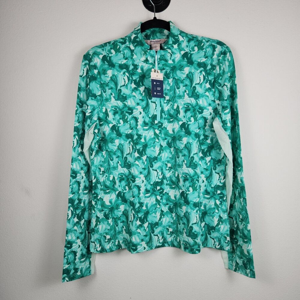 Tommy Bahama Womens Mock Pullover 1/4 Zip Active Tennis Gym Golf Pickleball - L